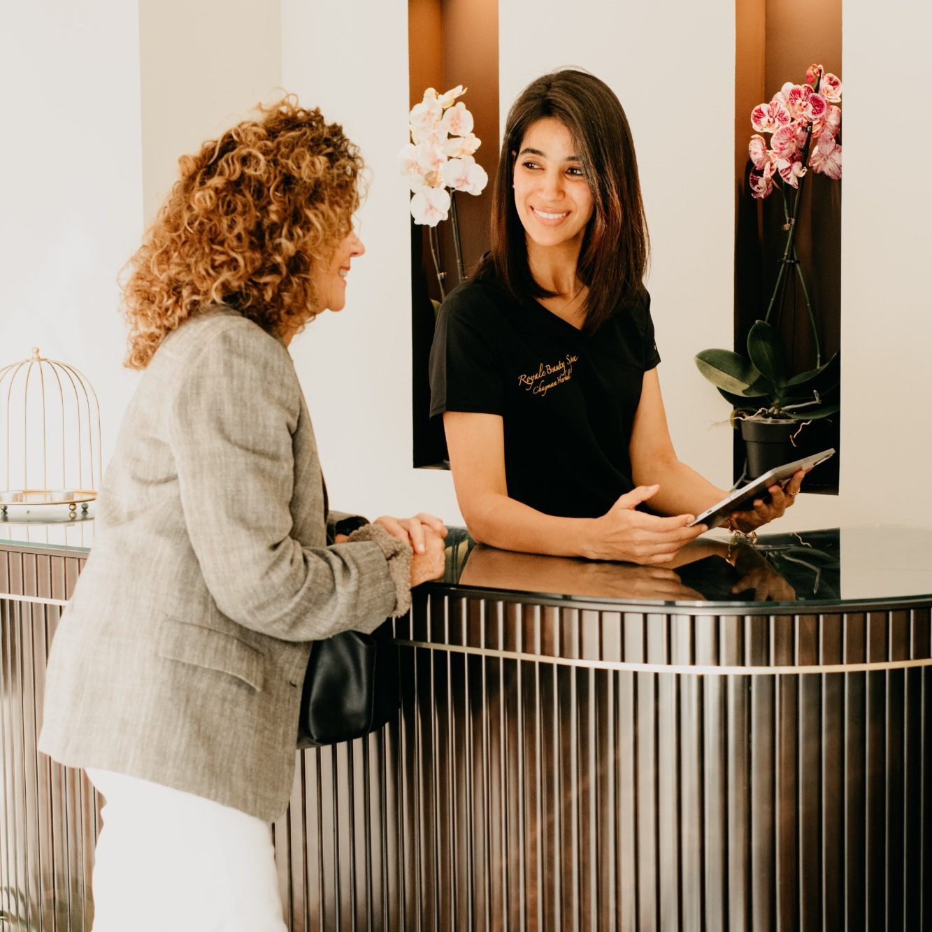 Zona de tocador para los peinados finales en Royale Beauty Spa